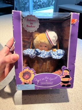 Anne Geddes 'Babies in Basket' Plush Baby in Wicker Basket - Purple